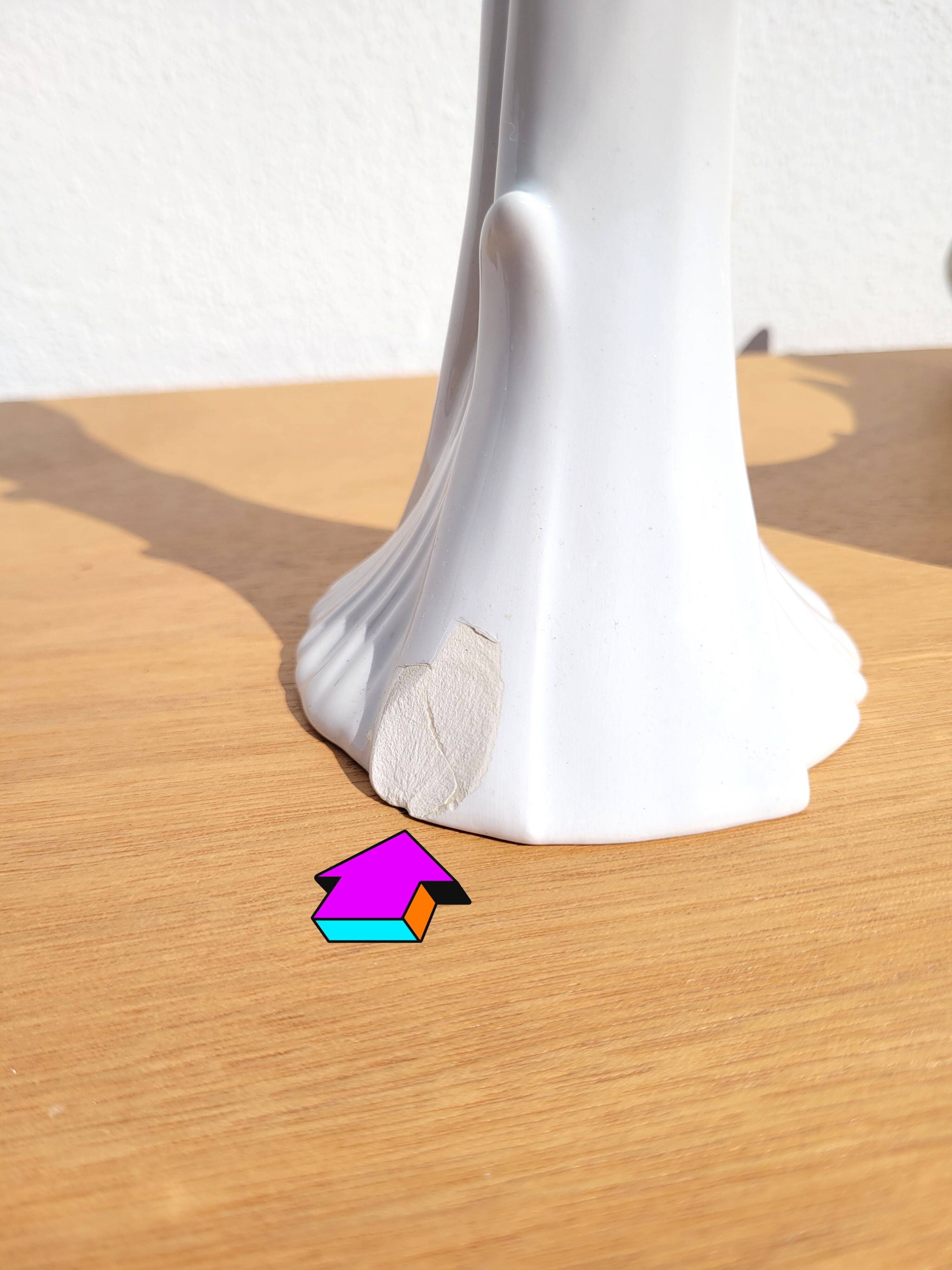 Pair of ceramic tulip candlesticks