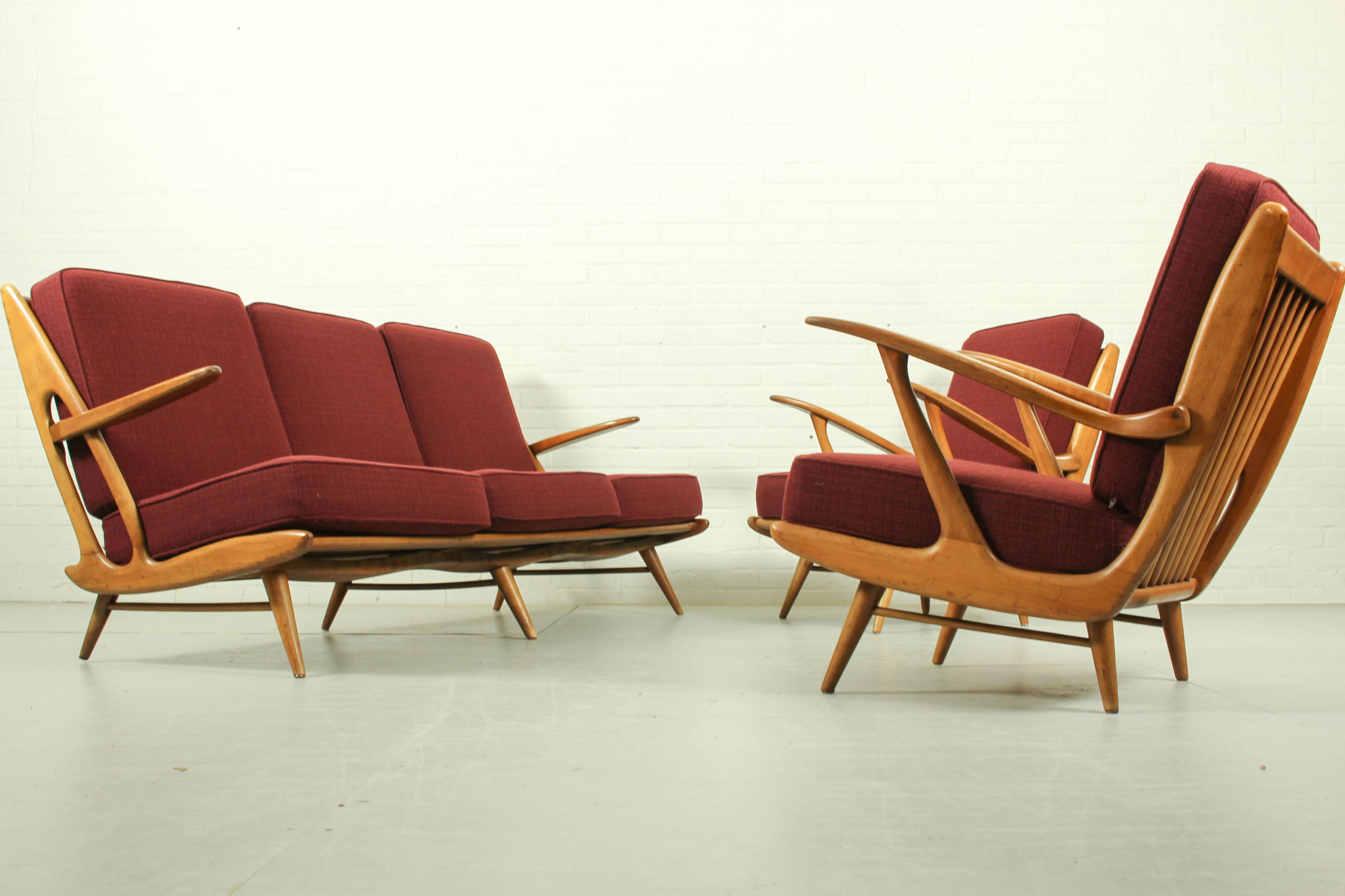 Canapés et fauteuils lounge au design vintage Sprij / Spuij’s, années 1960