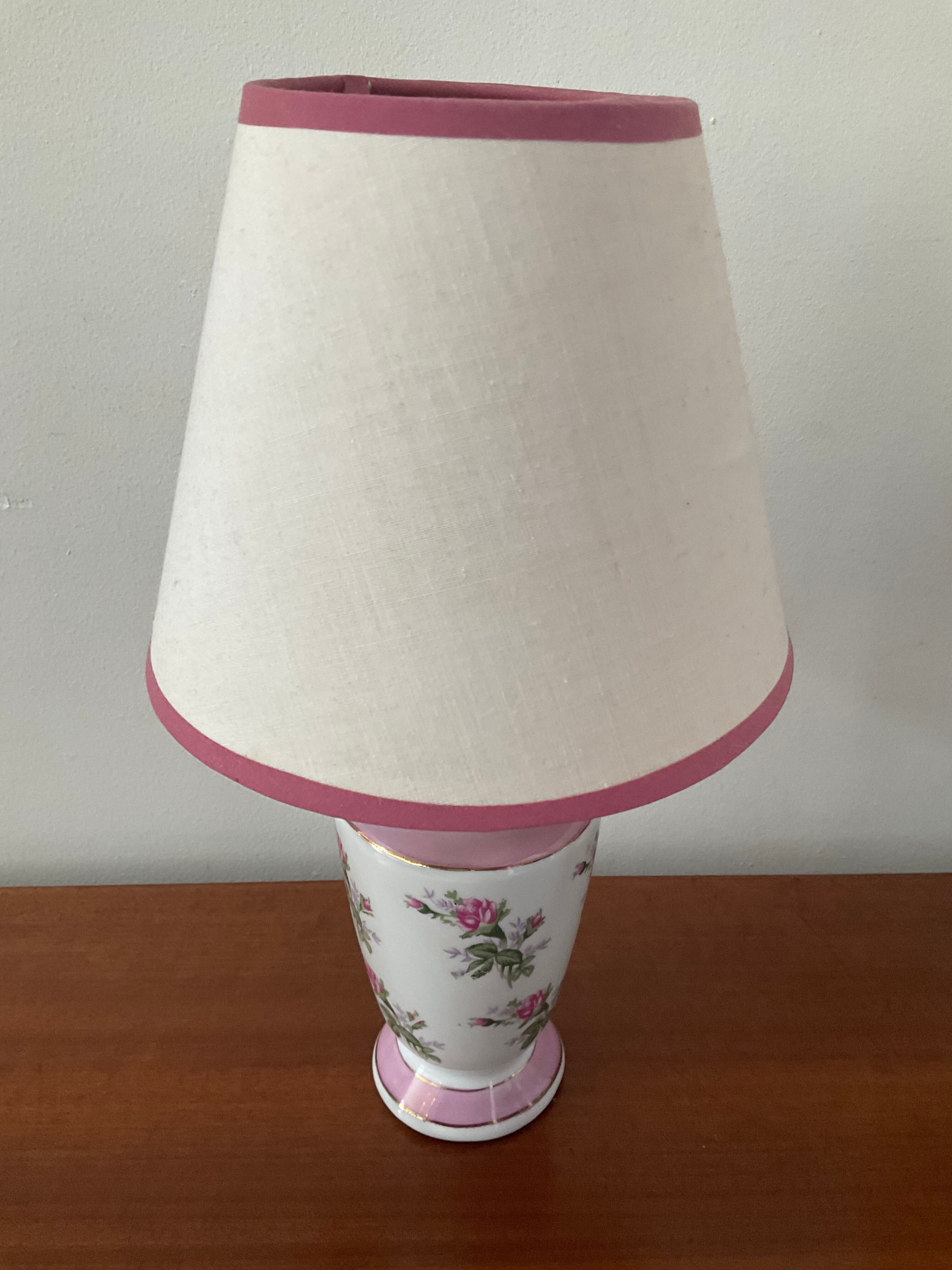 Pair of vintage 70s porcelain lamps