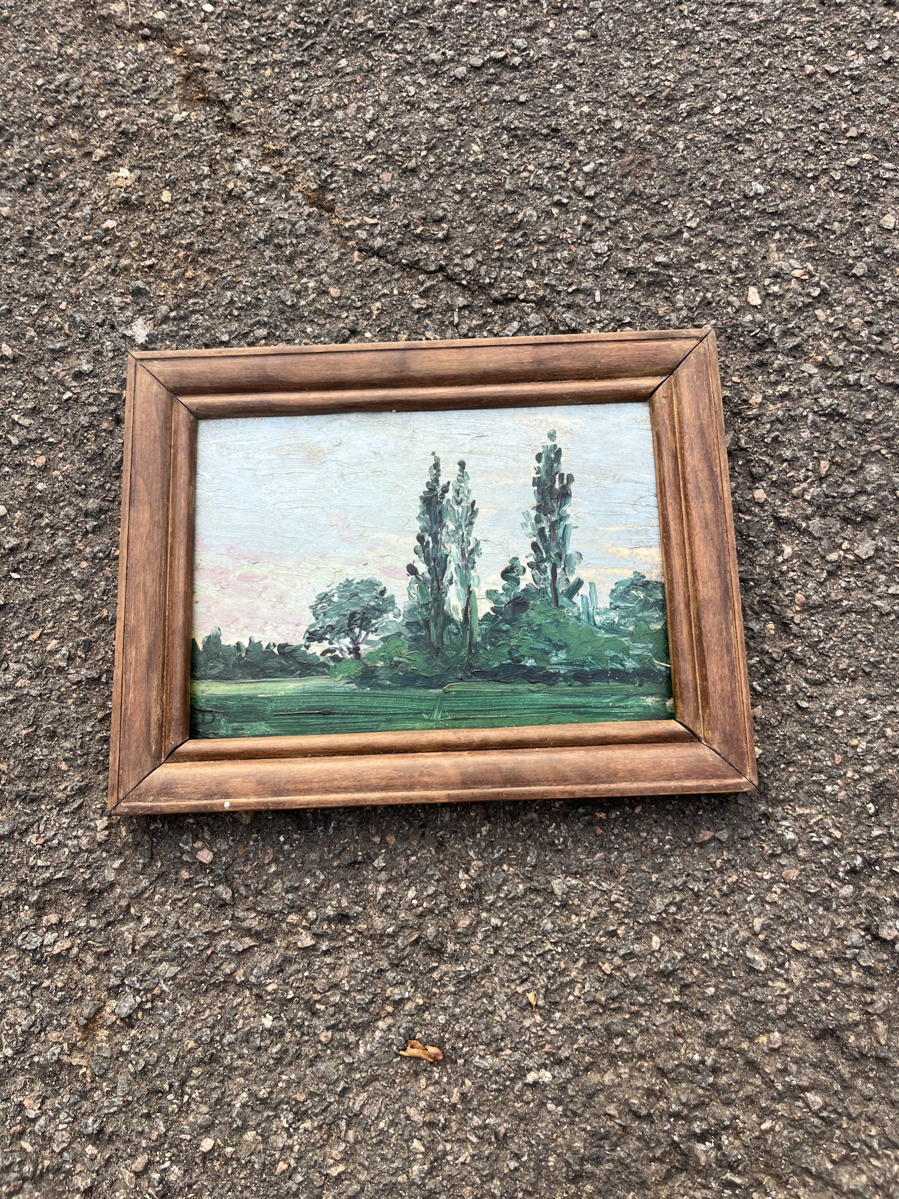 Tableau ancien paysage arboré – Gaëtan Dumas