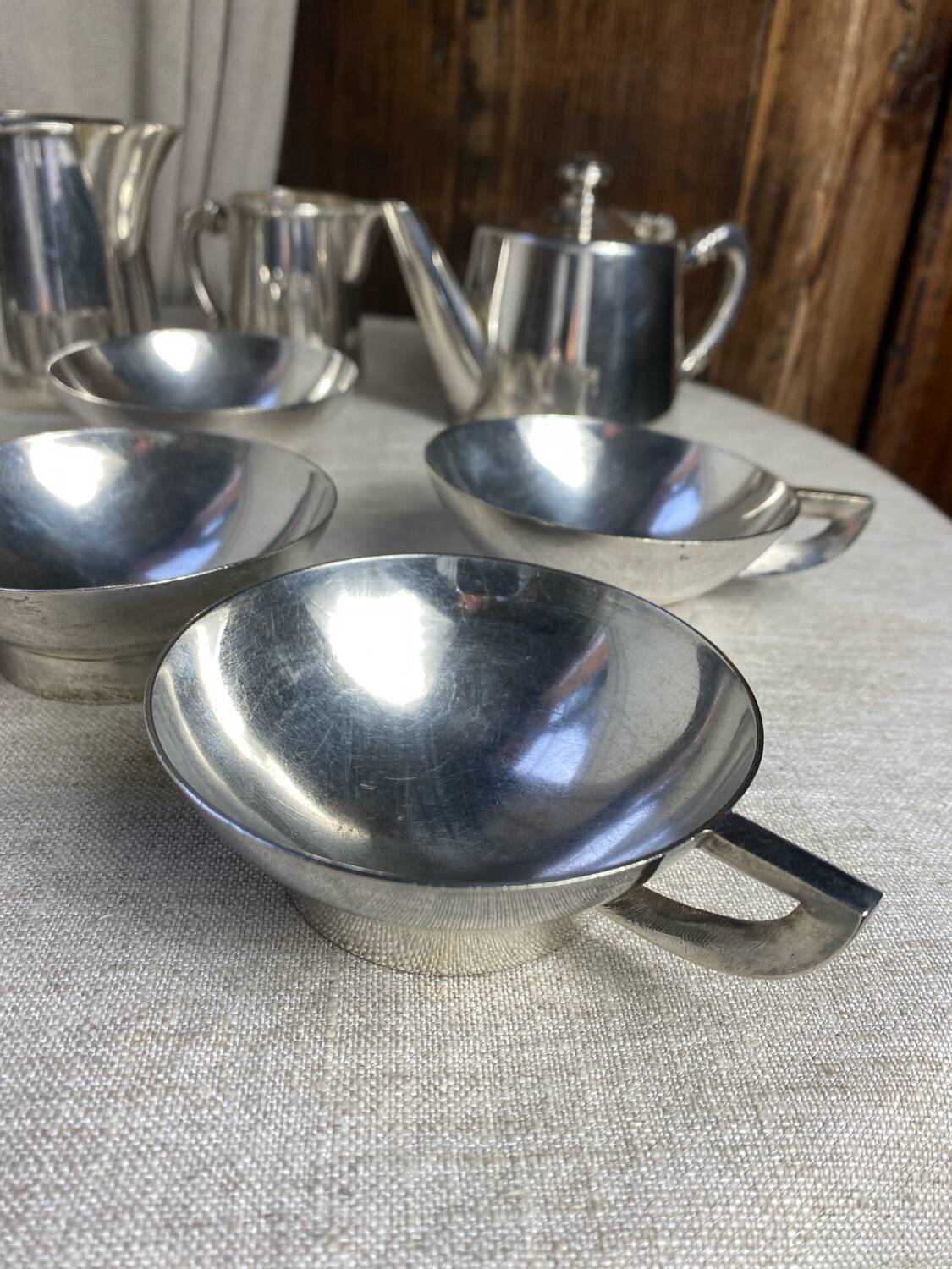 Art Deco silver-plated metal coffee/tea service