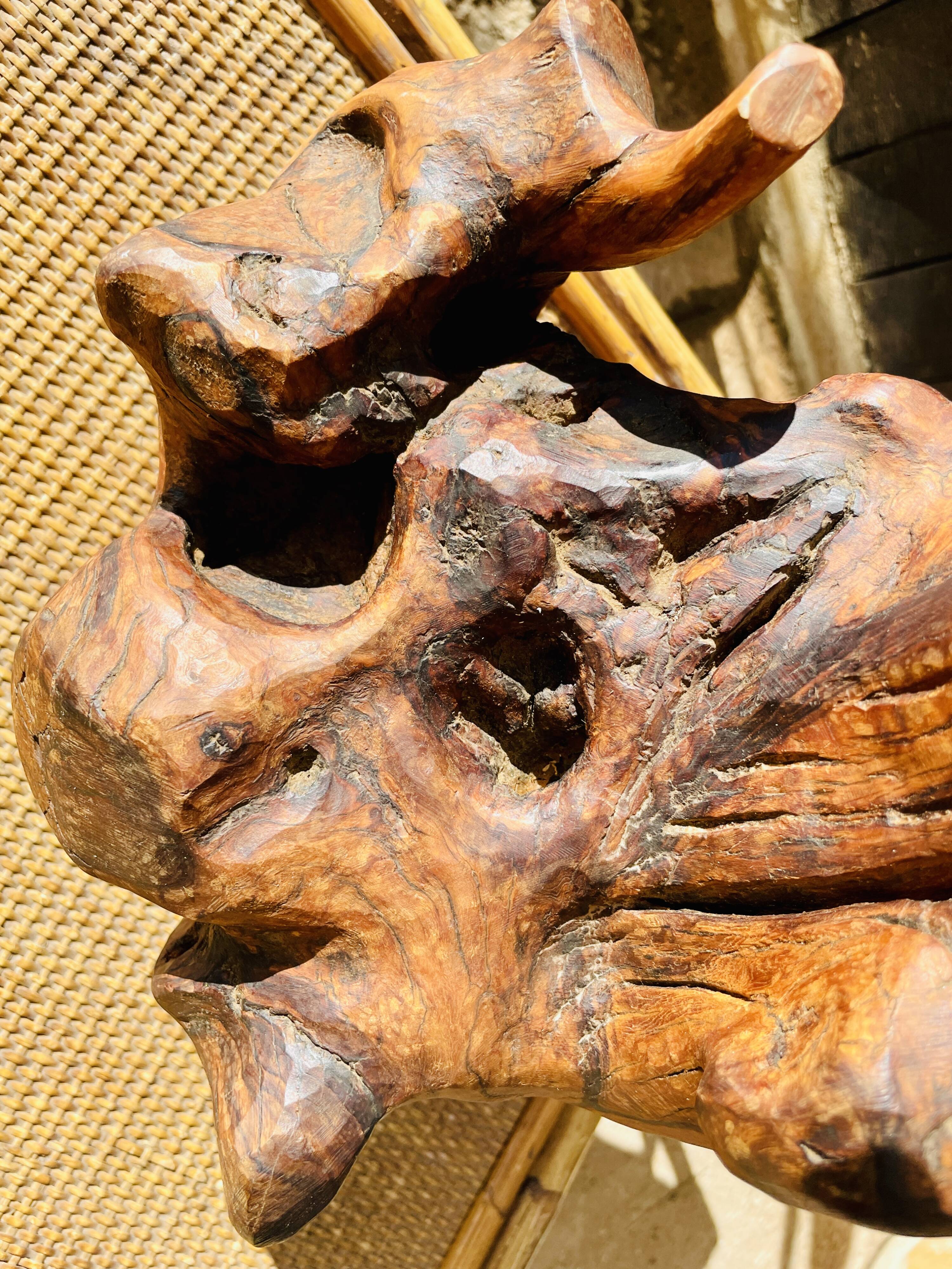 Lamp base in solid Olivier 50's