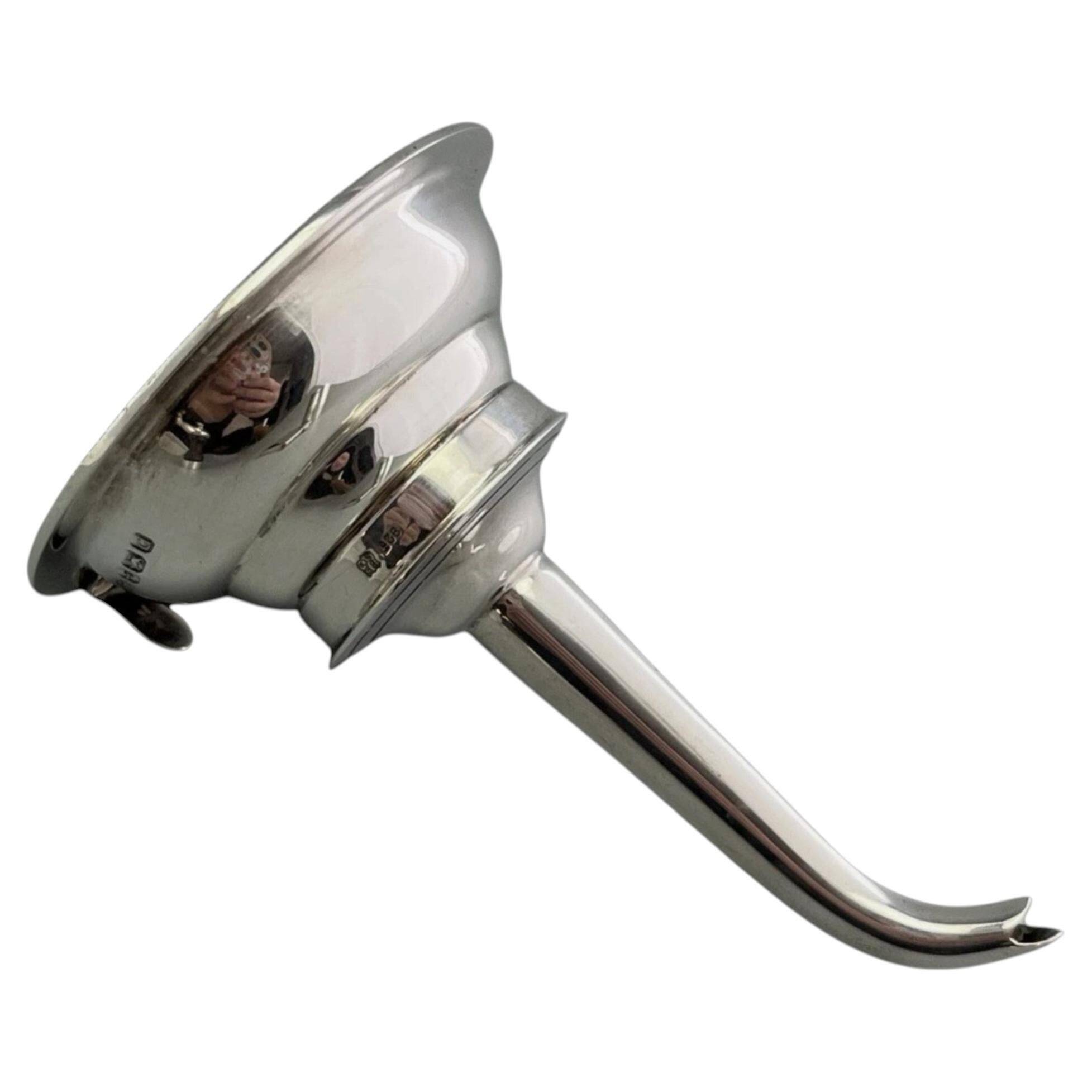 Exquisite Antique Sterling Silver Wine Funnel, Hallmarked, Gilded Superb Quality