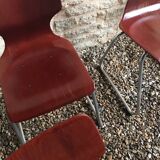 Set of 6 vintage Pagholz Flötotto stackable chairs in Pagwood