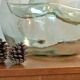 High glass lamp and vintage alpaca