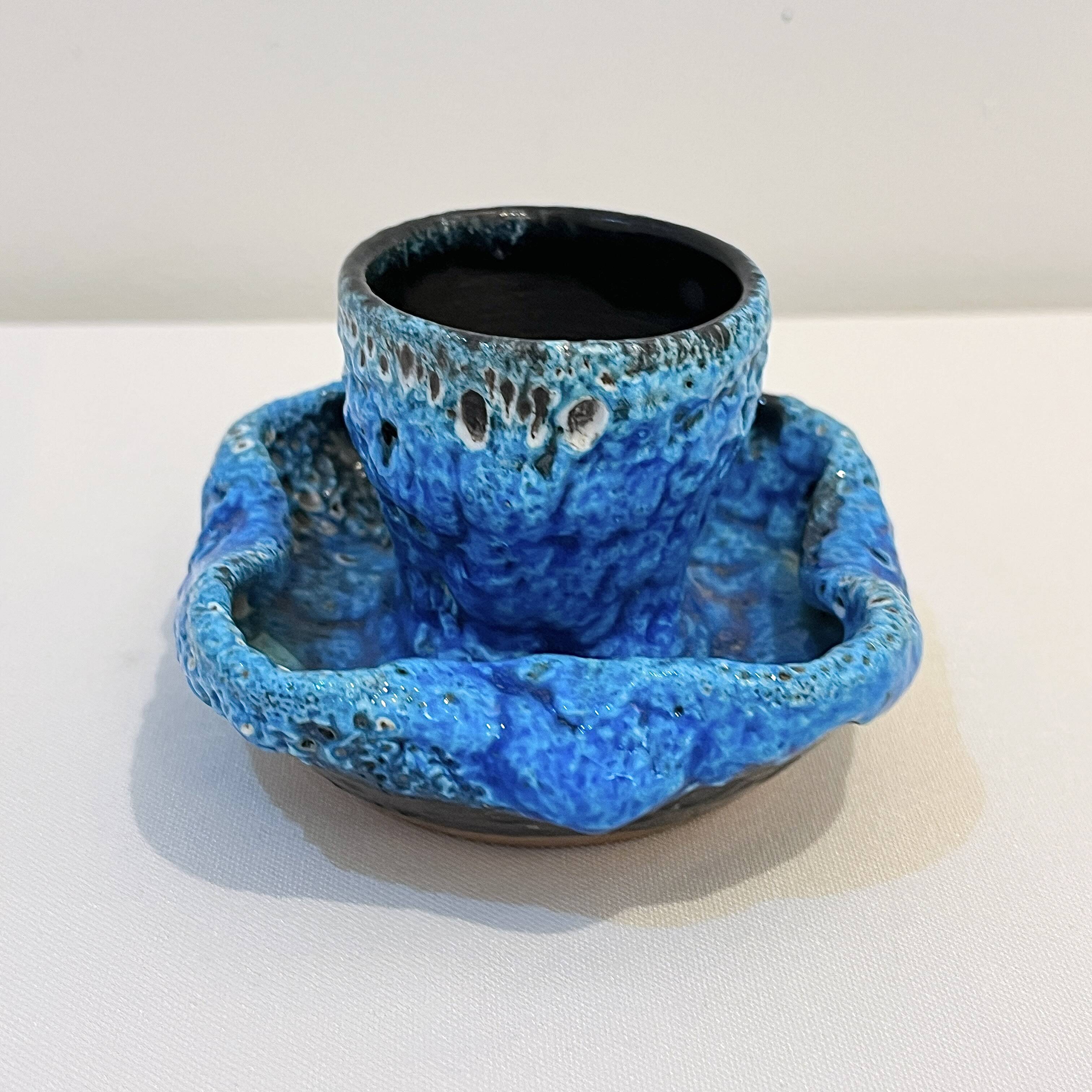 Fat Lava Ceramic Egg Cup Glacier Enamels - Atelier du Cyclope