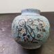 Old vase ball ceramic blue vintage floral décor