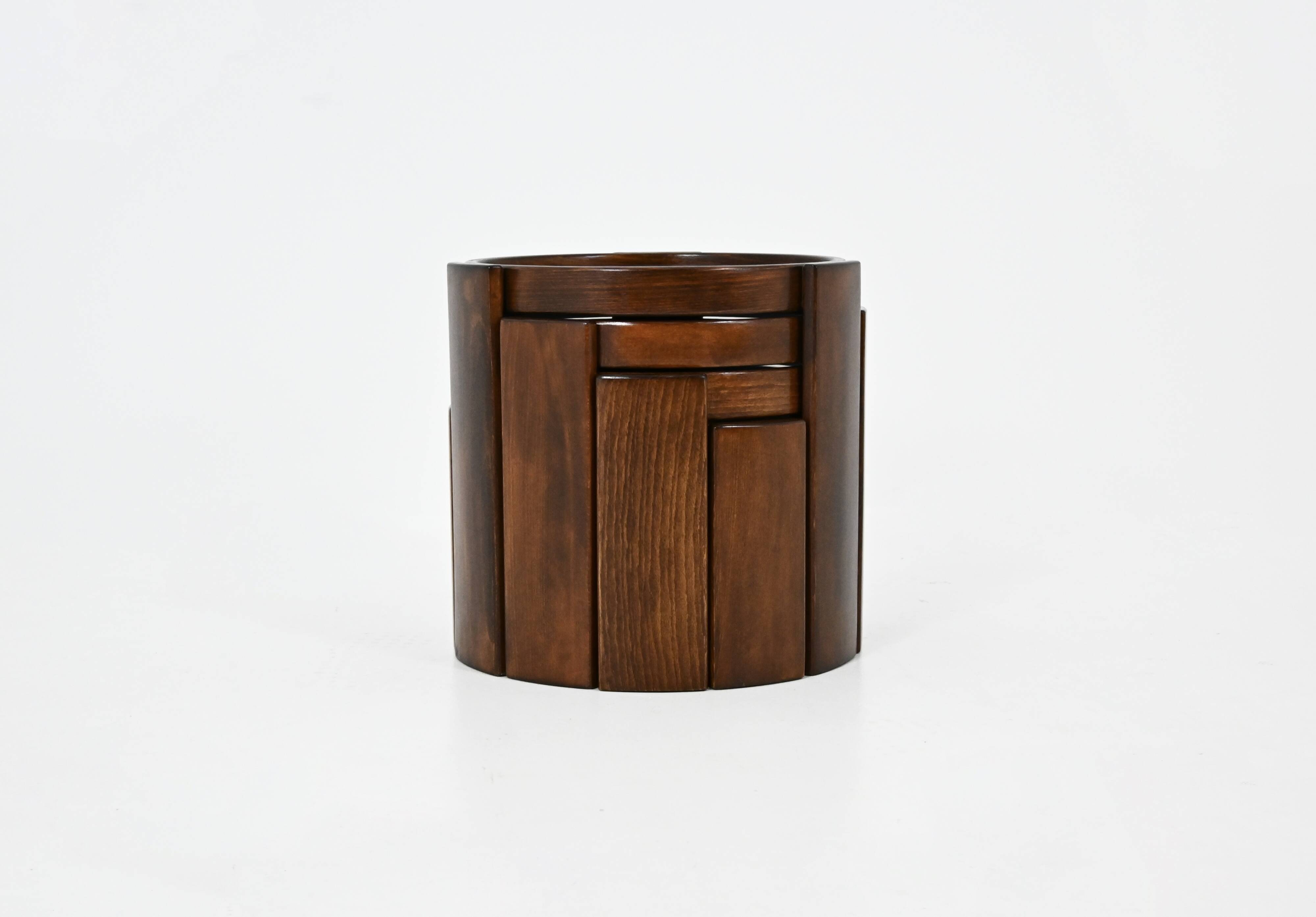 Nest tables model 780, created by Gianfranco Frattini for Cassina, year