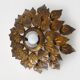 Sun ceiling light, foliage ceiling light in gold metal, vintage ceiling light. 70s