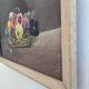 Vintage original flower oil painting, framed floral still life art