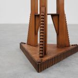 Art Nouveau Carved Wood triangular Side Table, France ca. 1915