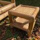 Vintage bed 160x200 and 2 bamboo bedsides