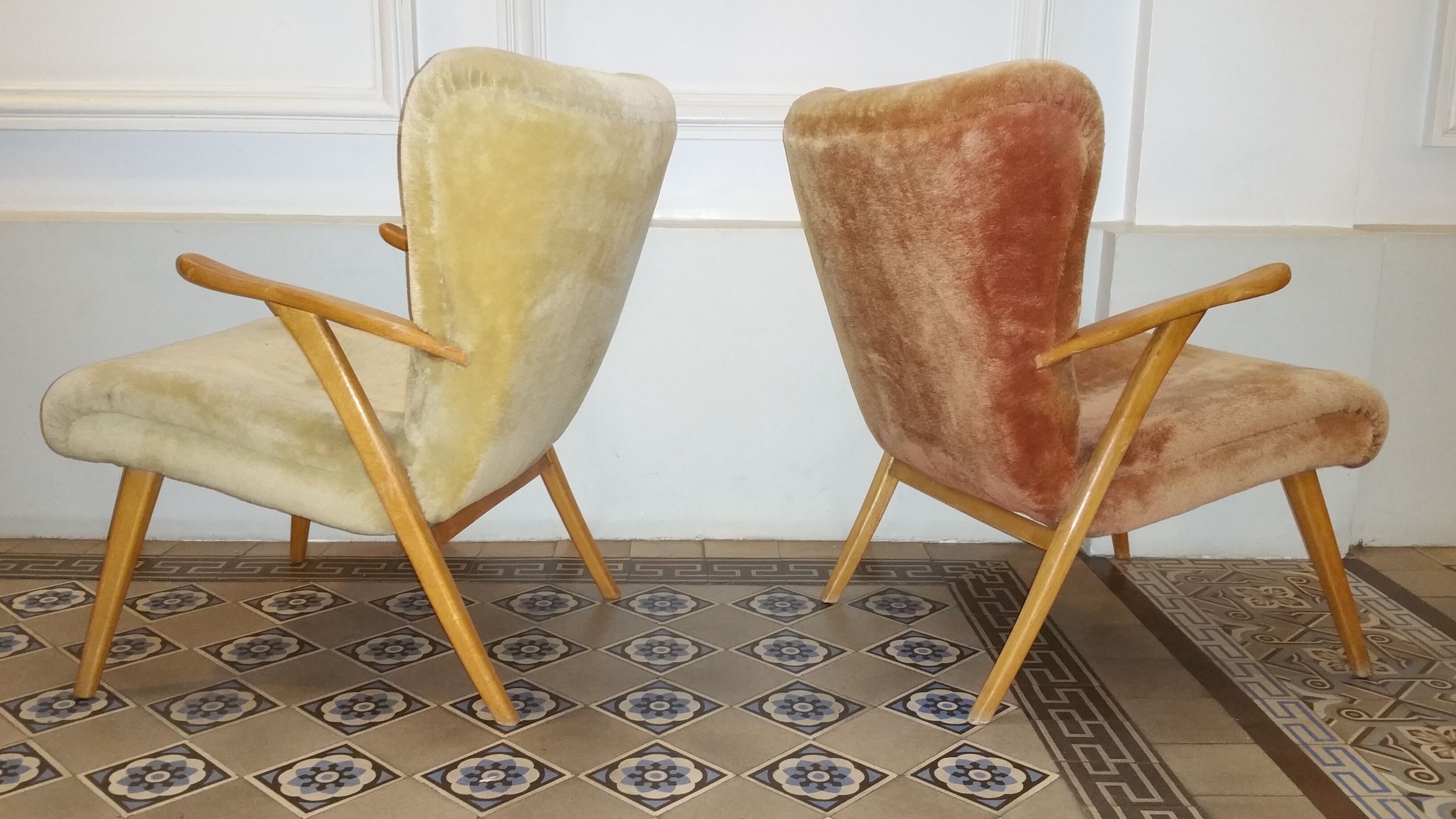 Lot of 2 Wing chairs chair Zig Zag