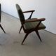 Pair of armchairs with a Scandinavian design in vintage teak from the 1960s.