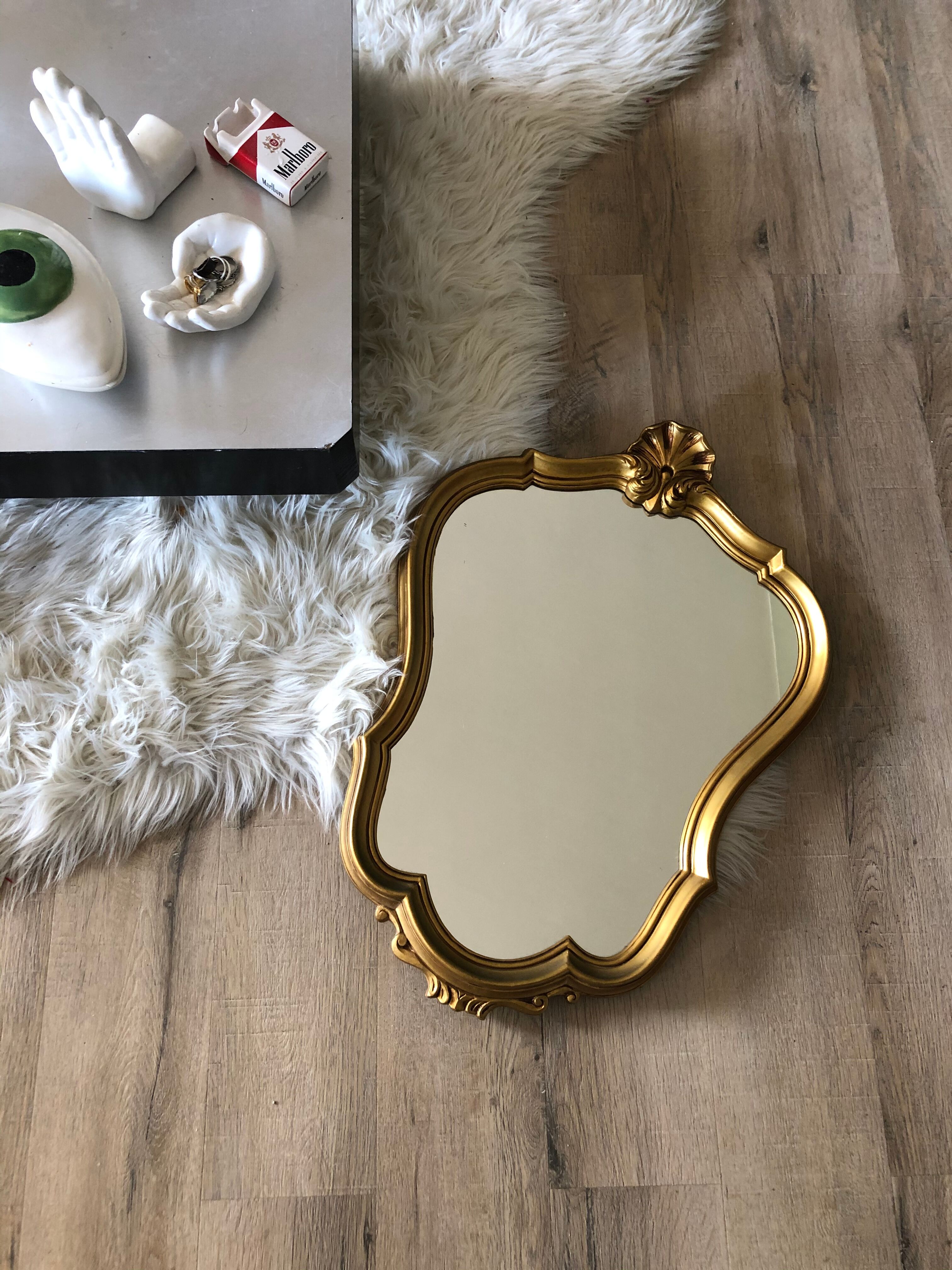 Baroque style mirror of the 70s - 62x46cm