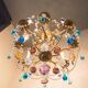 Large chandelier brass fruit crystal color 8 arms