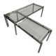 2 large nesting coffee tables in chrome and glass, 1970s design.