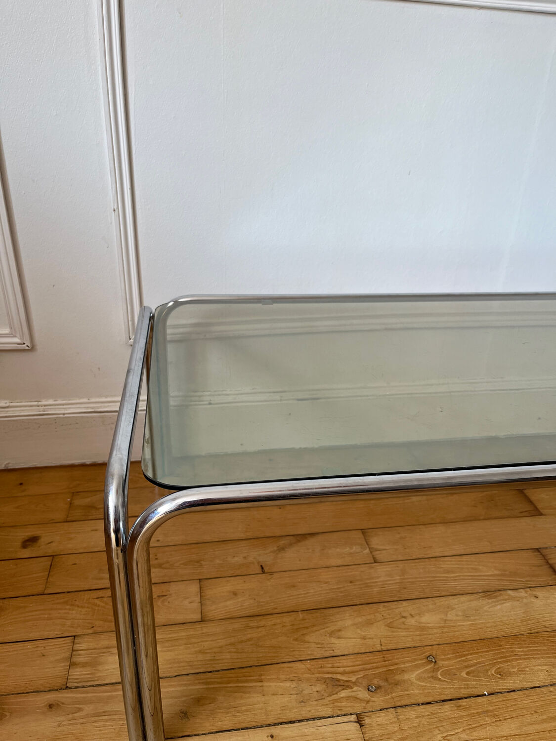 Vintage smoked glass coffee table
