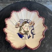 Coupe à fruits petite maraîchine peinte à la main et signée par Henry Simon vintage