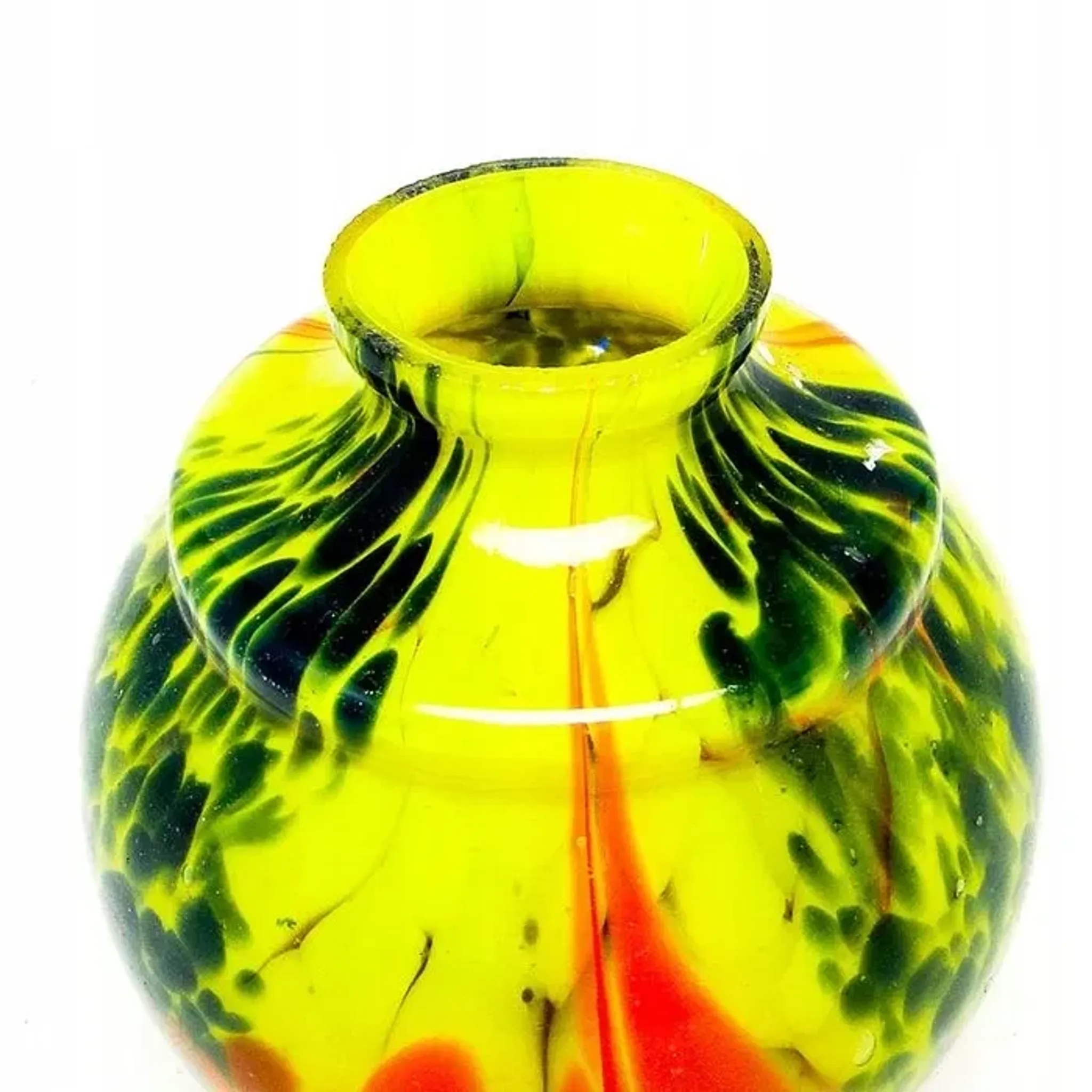 E4F Bohemia - ART DECO Spatterglass Vase