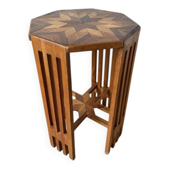1930s star-inlaid side table