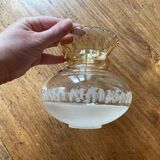 3 globes de lustre abats jours en verre, anciens, vintage