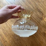 3 glass chandelier shades, antique, vintage