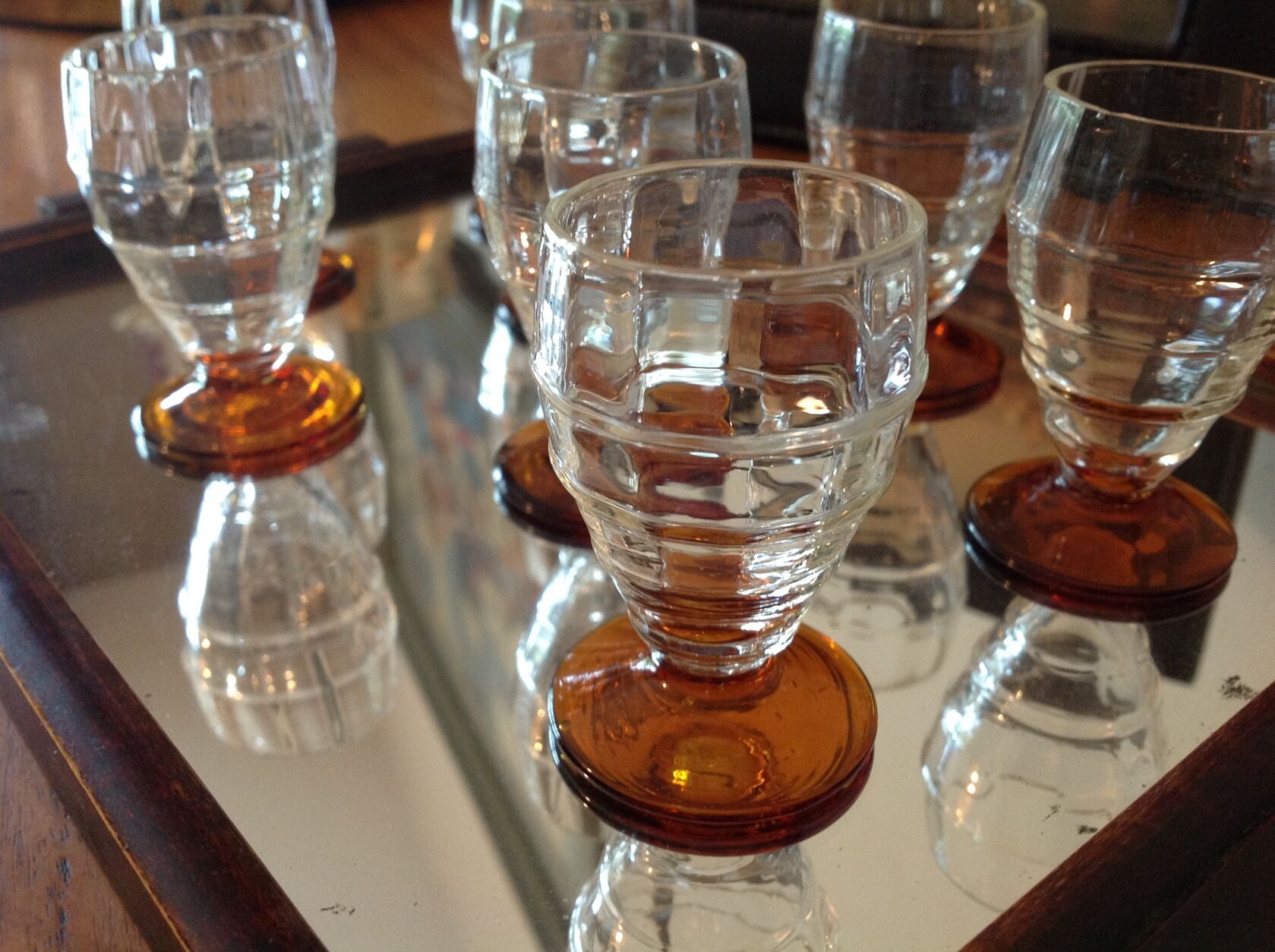 8 Art Deco rum glasses