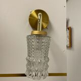 Vintage glass and brass wall lamp