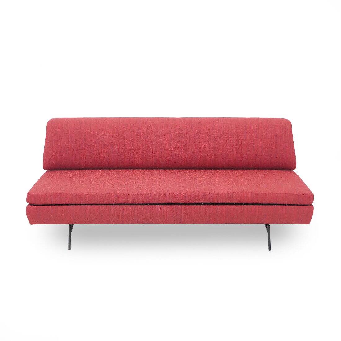 Red fabric sofa bed, 1960s