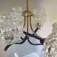 Suspension 50s/60s Arlus in brass and glass