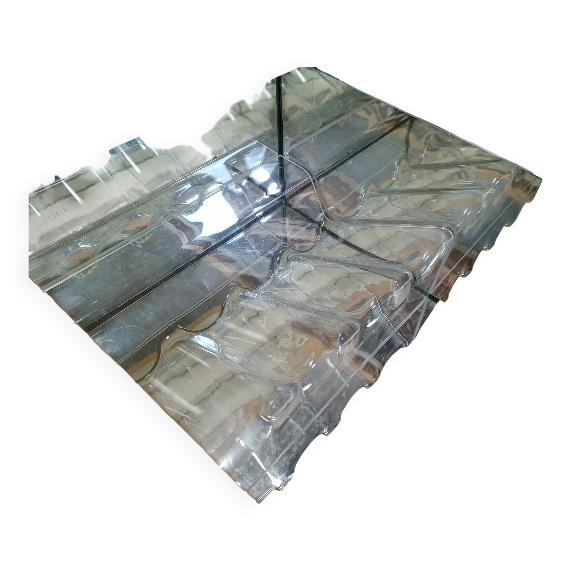 Vintage hidden bar coffee table by Paul michel in ash wood, 1970s