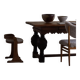 19th-century baroque dining table/desk in oak, Danish cabinetmaker.