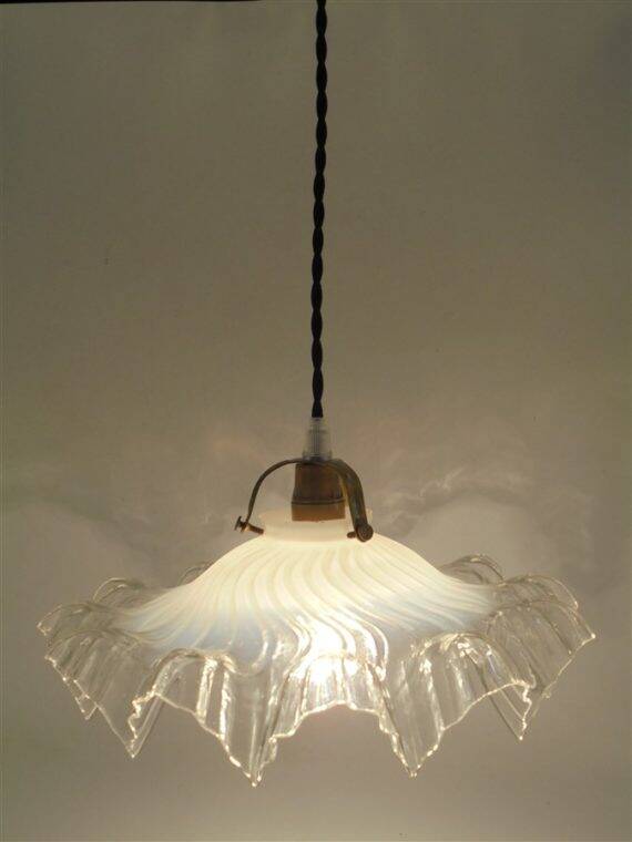 Opaline glass pendant light
