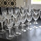18 verres sur pied en cristal d'Arques