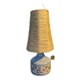 Ceramic lamp Vallauris Old Mill year 60 lampshade rope