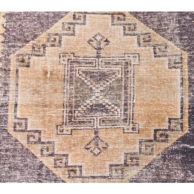 1960s Turkish Hand-Knotted Geometric Runner Rug 80x386
