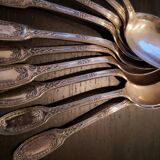 10 small silver metal spoons