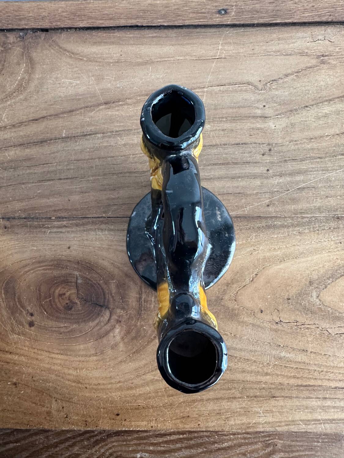 Double ceramic candle holder