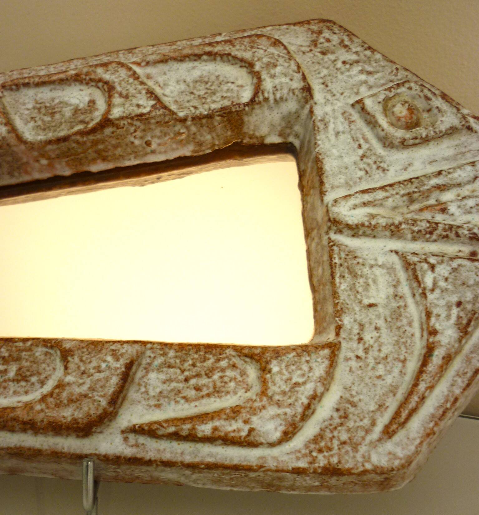 Miroir poisson, céramique émaillée, signé Robert Meynard, Vallauris, 1950