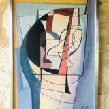 Vintage abstract painting, signed, circa 70's/80's
