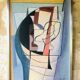 Vintage abstract painting, signed, circa 70's/80's