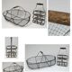 Two baskets metal and patinated wood early twentieth century