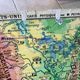 Old school map United States physical and political