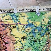 Old school map United States physical and political