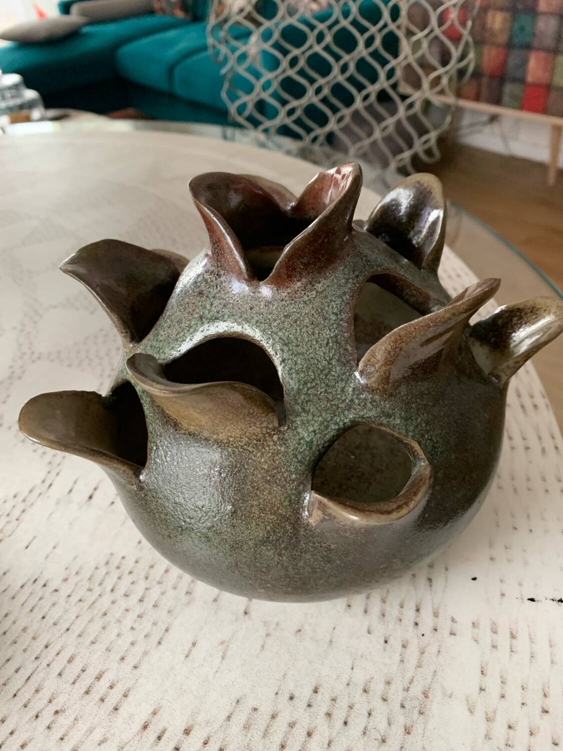 “Artichoke” vase in Vallauris stoneware