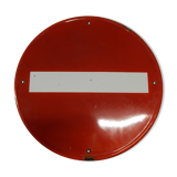 Old road sign enamelled one-way