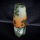 Large Legras Art Nouveau vase in acid-etched glass | Swan Lake