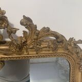 Miroir de style Louis XV en bois et stuc doré XIX siècle