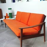 Scandinavian 3-seater teak bench